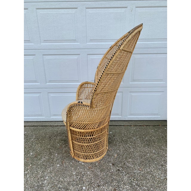Bohemian Wicker Emanuelle Peacock Chair For Sale - Image 10 of 13