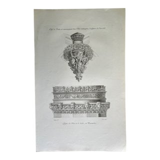 Mid 19th Century Etching Reproduction of Decorative Elements in Normandy Church by Nicolas Xavier Willemin For Sale