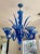 Blue 1980s Blue Murano Style Glass Chandelier With 8 Leaves and 8 Lighted Arms, Hand Blown in Murano Italy For Sale - Image 8 of 11