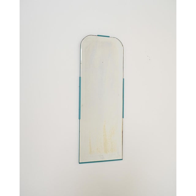 Scandinavian Turquoise Wall Mirror, 1960s For Sale - Image 6 of 6