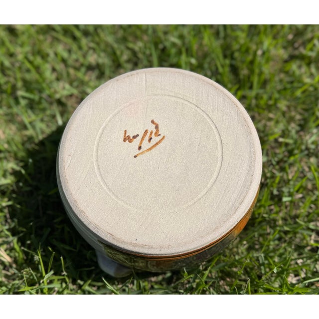 Vintage Signed Studio Pottery Cat Bowl For Sale - Image 9 of 10