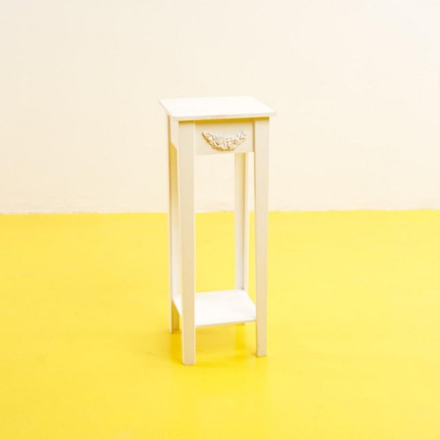 White Wooden Plant-Pot Column For Sale - Image 6 of 6