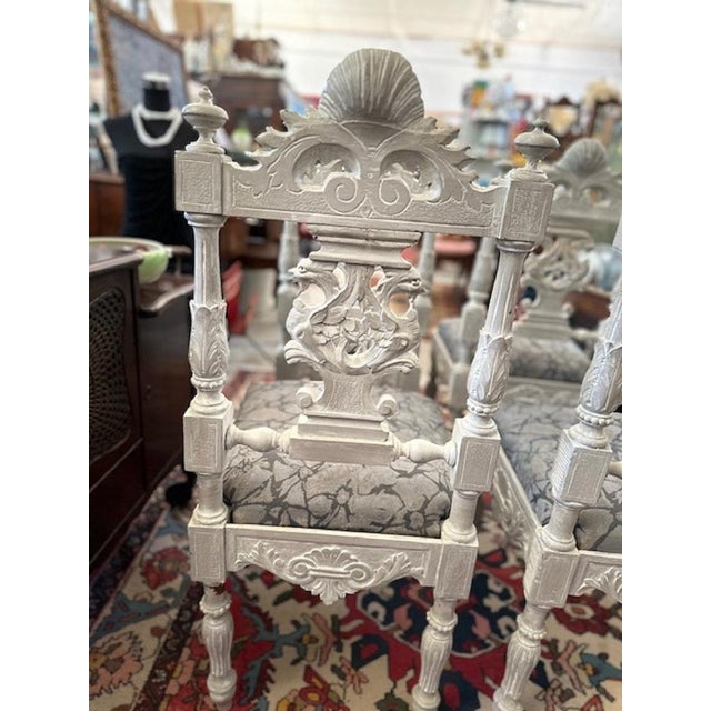 Vintage Carved and Lacquered Chairs, Set of 4 For Sale - Image 12 of 18