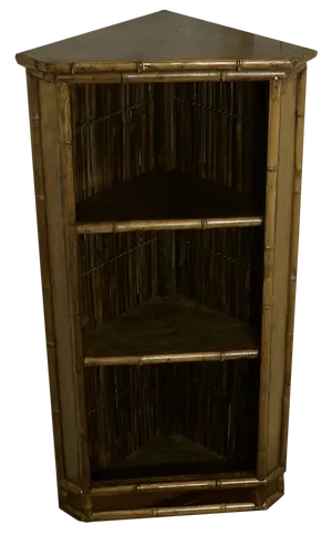 Victorian Bamboo Corner Unit with Open Shelves, 1890s