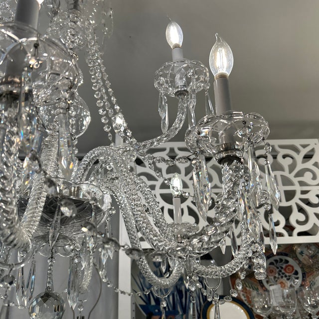 1960s Grand Venetian Crystal Swag Chandelier For Sale - Image 5 of 12