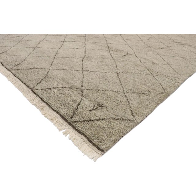 Tribal Earth-Tone Moroccan Area Rug - 09'04 X 12'01 For Sale - Image 3 of 10