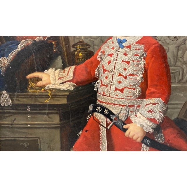 Wood M. Moshall "The Young King" Original Oil Painting Early 20th C. For Sale - Image 7 of 9