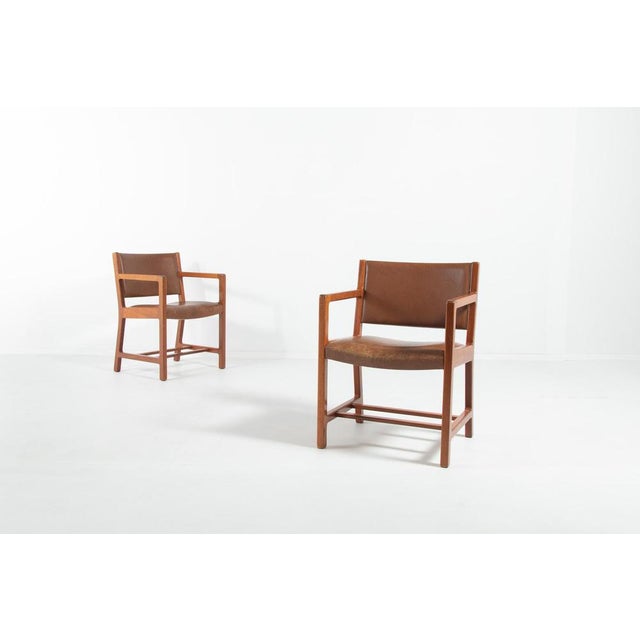 Armchairs by Mogensen for Mobelfabrik, Set of 2 For Sale - Image 10 of 11