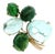 Italian Mid-Century Aquamarine & Green Tourmaline Floral Brooch in 14k Gold For Sale