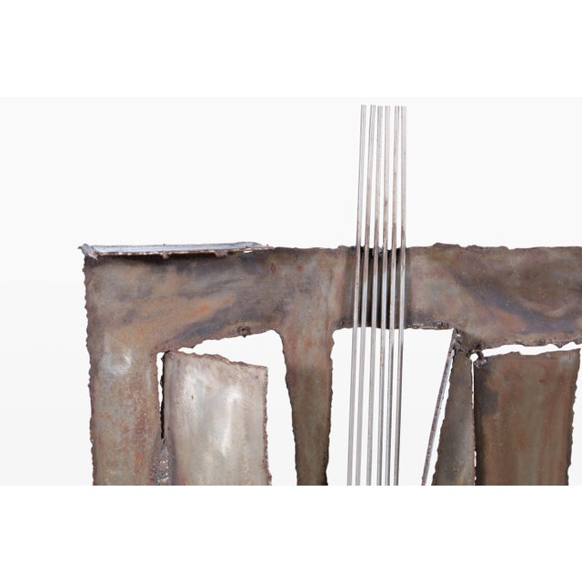 Vintage Oversized Brutalist Metal Sculpture by John Balossi, Signed For Sale - Image 11 of 12