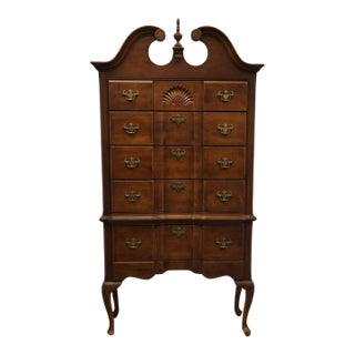 Universal Furniture Cherry Traditional Style 39" Pediment Highboy Chest 605-100 For Sale