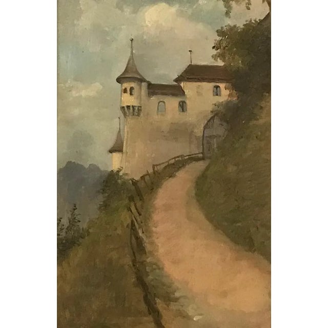 Armand Leleux, The Castle Way, Oil on Wood, 1950s For Sale - Image 6 of 6