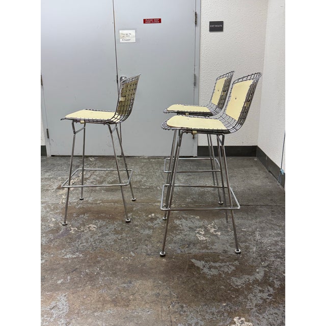 Early 21st Century Harry Bertoia for Knoll Bertoia Bar Stools, Set of Three For Sale - Image 5 of 12