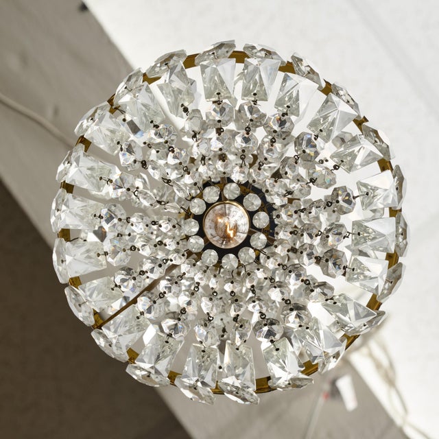 1920s French Louis XVI Crystal and Gilt Bronze Basket Chandelier For Sale - Image 9 of 9