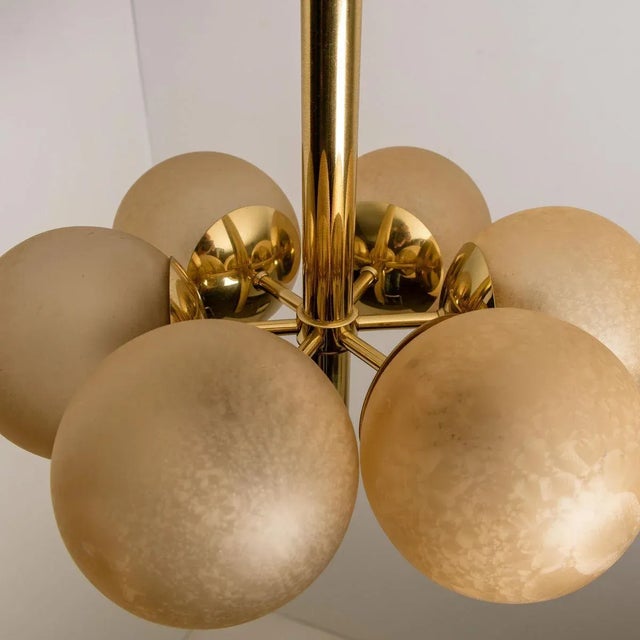 Molecular Chandelier with Six Smoked Hand Blown Glass Globes from Kaiser For Sale - Image 3 of 15