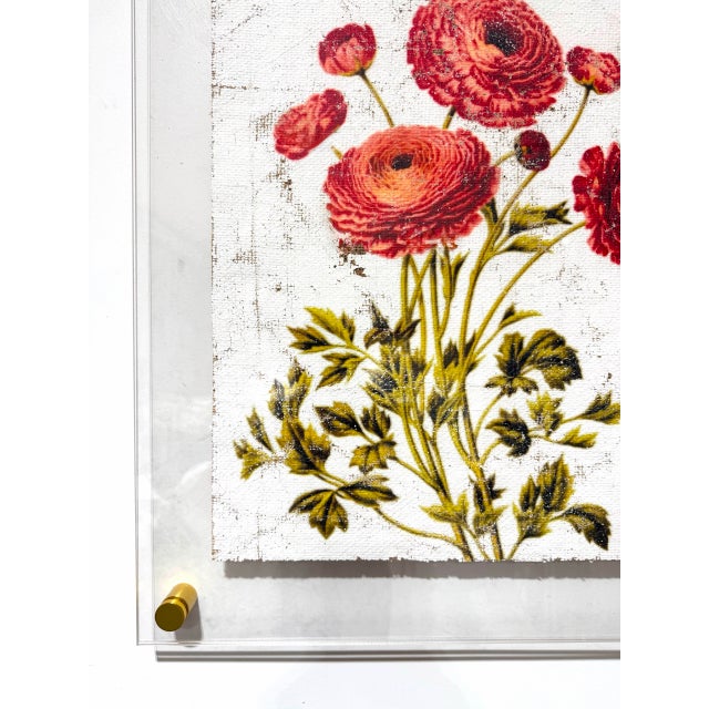 2020s Persian Buttercup - Hand Textured Red Flowers For Sale - Image 5 of 10
