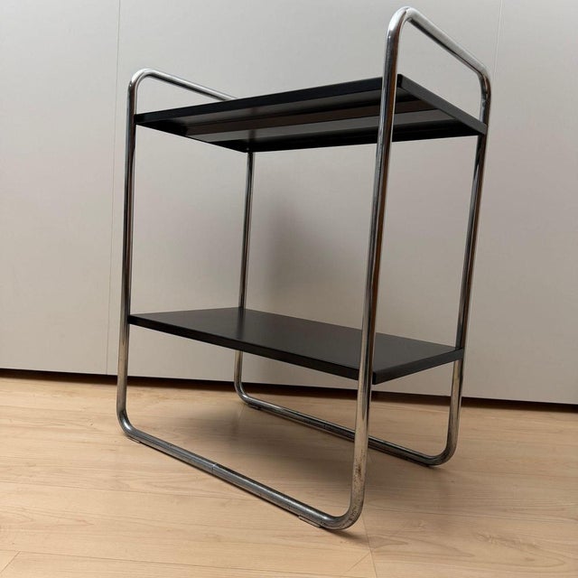 Steel Tube Side Table in Black and Chrome from Mauser Werke, Germany, 1950 For Sale - Image 11 of 18