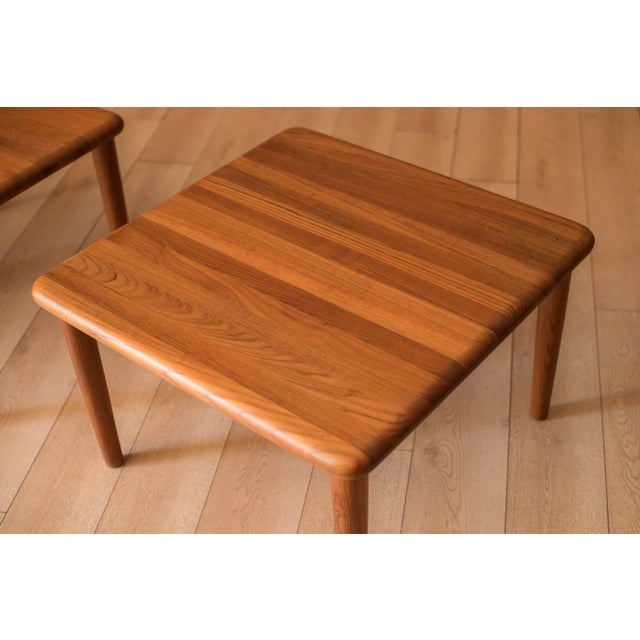 Danish Modern Solid Teak Square Coffee End Table by Glostrup For Sale - Image 9 of 16