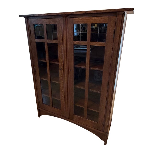 Double Door Stickley Bookcase For Sale