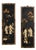 Pair of Chinese Black Lacquer Wall Art Panels For Sale