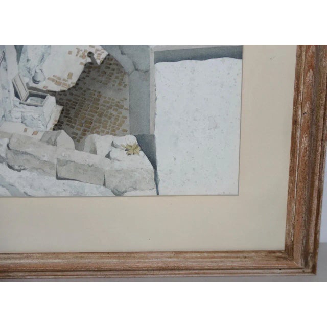 1960s Original Watercolor Mediterranean Courtyard by Robert Banks C.1964 For Sale - Image 5 of 11