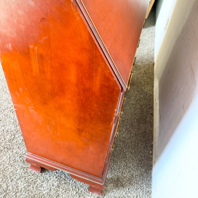 Vintage Georgian Red Secretary Desk For Sale In Miami - Image 6 of 12