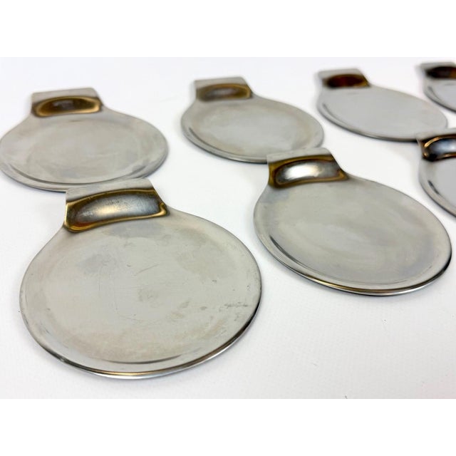 Mid-Century Danish Stainless Steel Coasters by Georg Jensen, 1970s, Set of 10 For Sale - Image 4 of 8