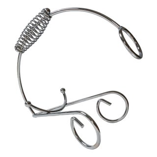 Vintage Bottle Holder in Chrome Metal with Spiral Handle For Sale