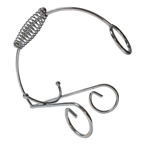 Vintage Bottle Holder in Chrome Metal with Spiral Handle For Sale