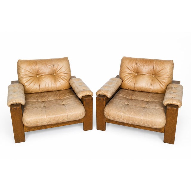 Brutalist Vintage Danish Brutalist Lounge Chairs, 1960s, Set of 2 For Sale - Image 3 of 3