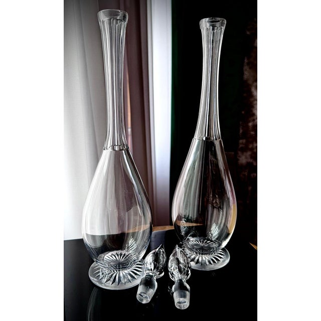 Antique Clear Glass Teardrop Decanters, 1890s, Set of 2 For Sale - Image 13 of 16