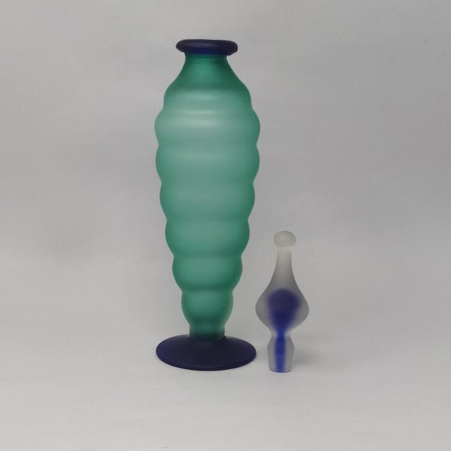 Green and Blue Bottle in Murano Glass by Michielotto, 1970s For Sale - Image 3 of 7