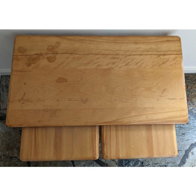 Brown Heywood-Wakefield Ashcraft Nesting Table Set of 3, 1950s For Sale - Image 8 of 11