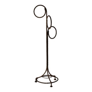 Freestanding Gold Finish Twisted Rope Hoops Towel Rack Vintage Hollywood Regency For Sale