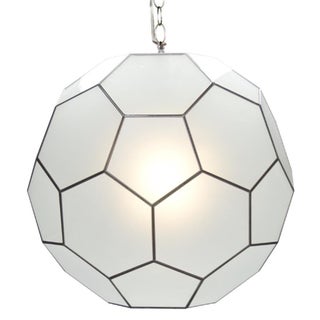 Frosted Glass Pendants - A Pair For Sale