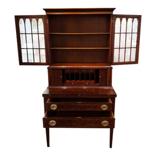 Vintage Mahogany Tambour Secretary For Sale