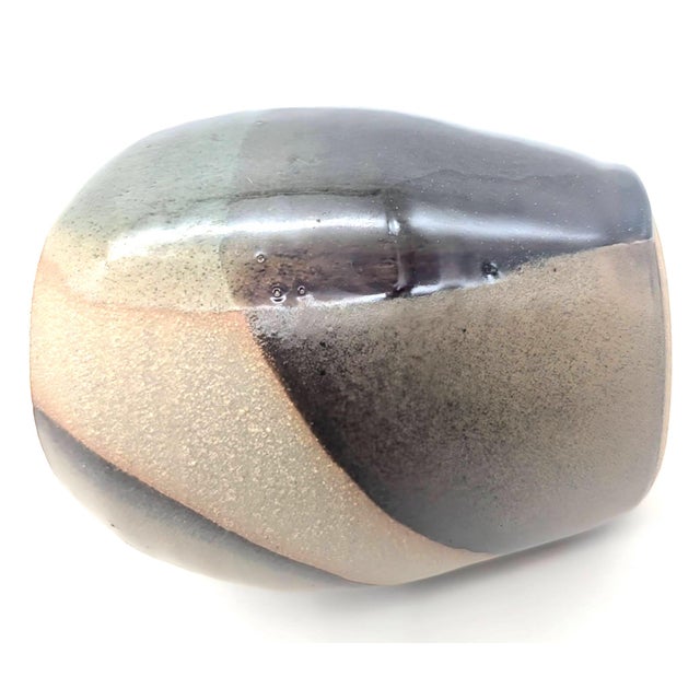 Taupe Studio Pottery Glazed Stoneware Bud Vase For Sale - Image 8 of 11