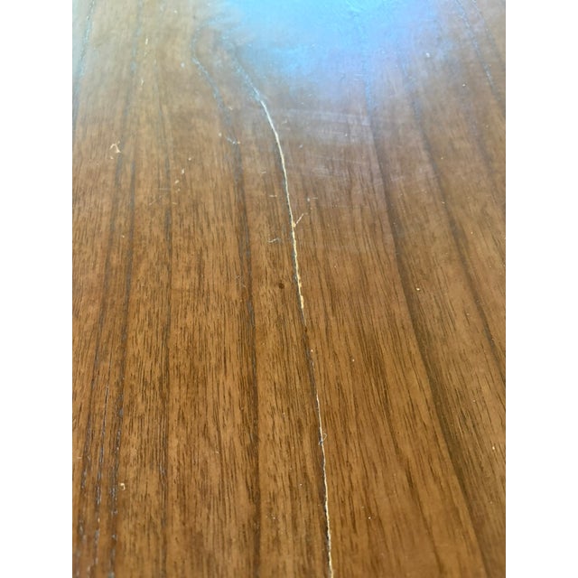 Mid-Century Modern Style Walnut Dining Set, Sculptural Barrel Back Chairs, Malaysia 2020 For Sale - Image 14 of 17