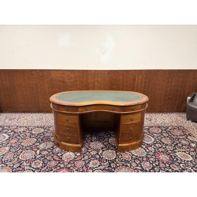 English Kidney-Shaped Chesterfield Desk For Sale - Image 4 of 15