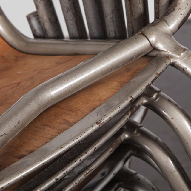 : 1950's French Mullca Silver Stacking Dining Chair. One of our most favourite chairs, in 1947 Robert Muller and Gaston...