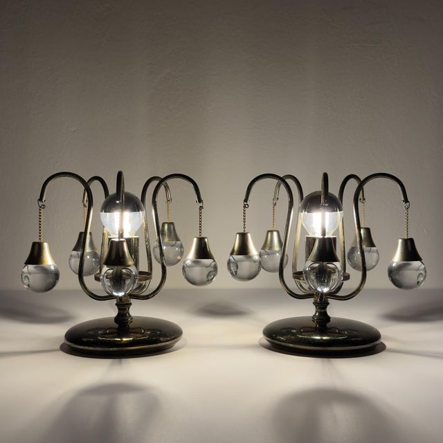 Mid-Century Modern Vintage Murano Table Lamps, 1960s, Set of 2 For Sale - Image 3 of 15