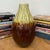 Amber Brown Vase with Cream and Gold Drip Glaze Finish For Sale - Image 4 of 8