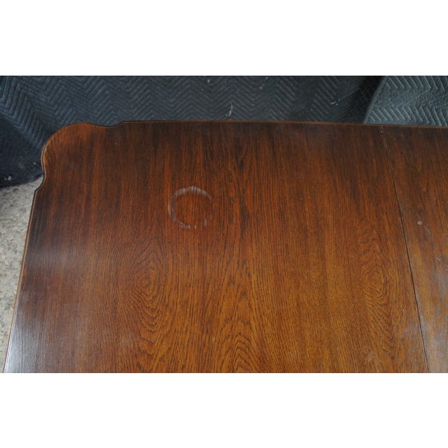 Antique Jacobean Revival Barley Twisted Scissor Leaf Trestle Dining Table For Sale - Image 6 of 14