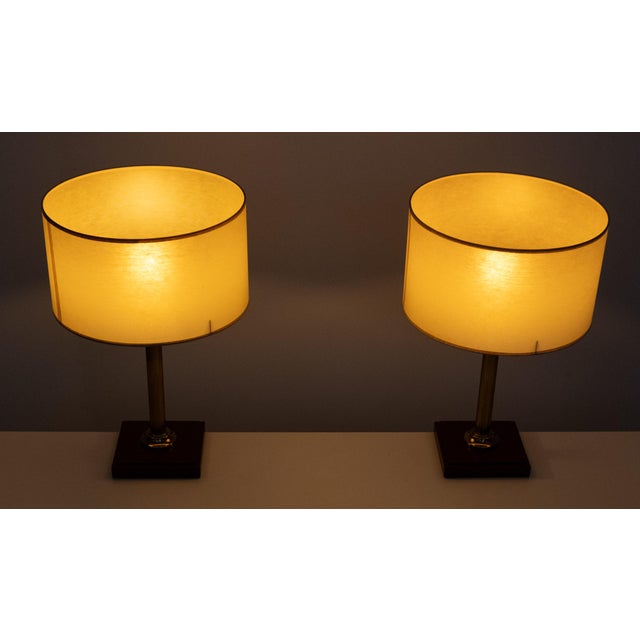 Animal Skin Red Stich Leather Table Lamps by Jacques Adnet, France, 1960s, Set of 2 For Sale - Image 7 of 9