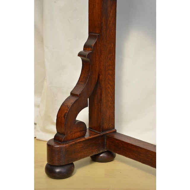 Gothic Revival Pugin Style Oak Coat Stand, 1860s For Sale - Image 4 of 18