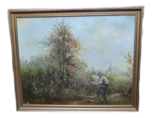 Margaret Moss, Impressionist Landscape, Oil on Canvas, Framed