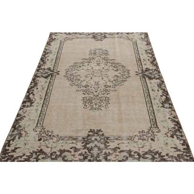 Traditional Vintage Zeki Muren Rug in Beige and Brown For Sale - Image 3 of 7