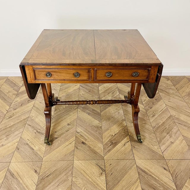 Antique English Mahogany Drop-Leaf Stretcher Table on Castors, 19th Century For Sale - Image 15 of 15