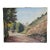 French Vintage Landscape Painting with Cathedral For Sale