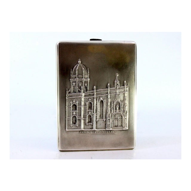 Silver Silver Cigarette Case with Relief of the Jerónimos Monastery For Sale - Image 8 of 9